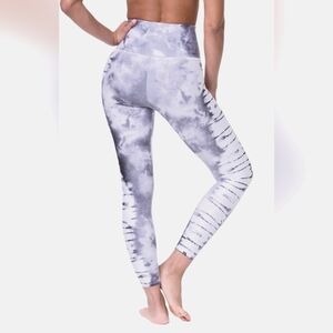 NUX High Waist Ankle Length Tie Die Legging Yoga Pants Compression Waist